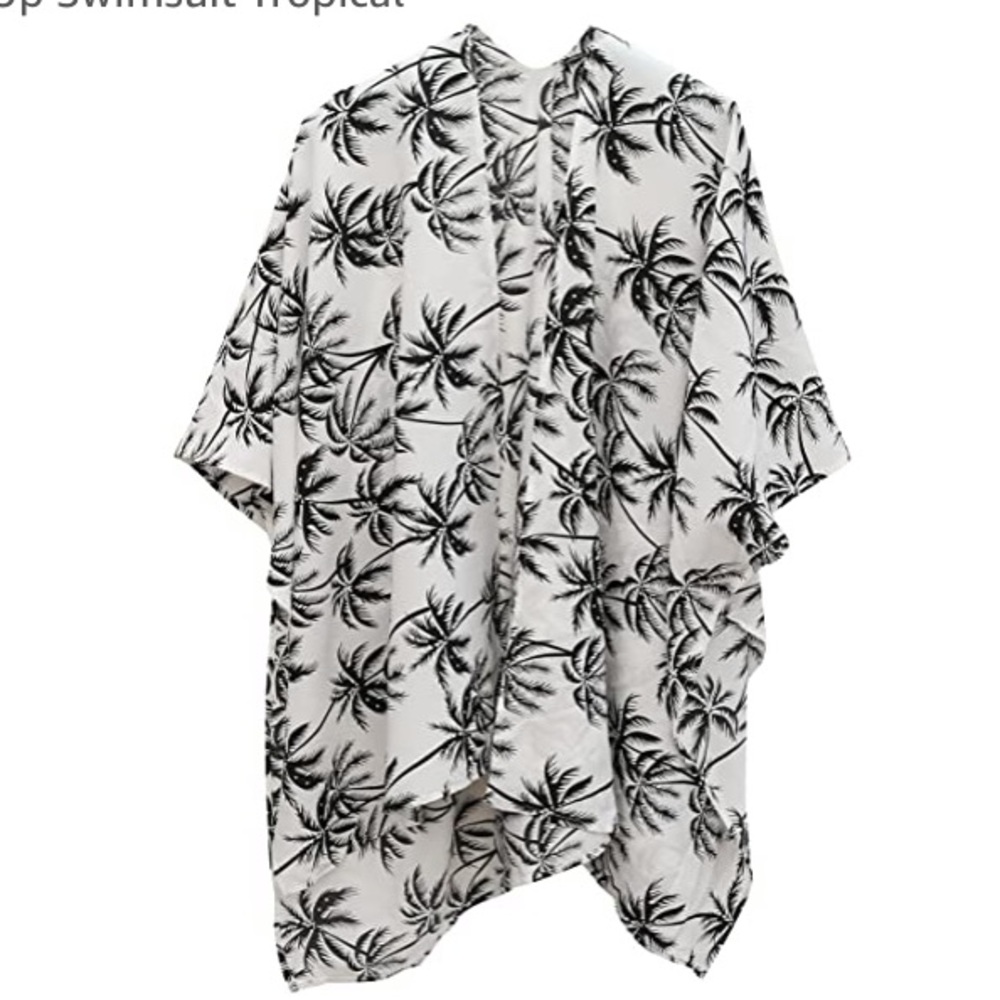 Palm tree print caftan/beach cover up